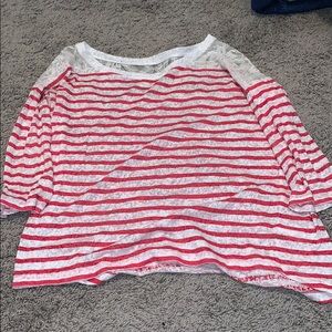 Quarter Sleeve Red & white